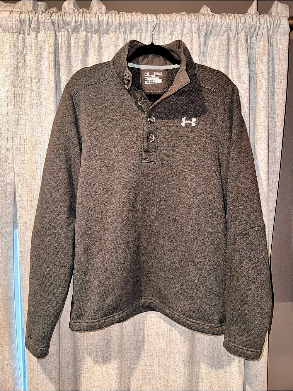 Under Armour ColdGear Snap Fleece Pullover Men's Medium Brown